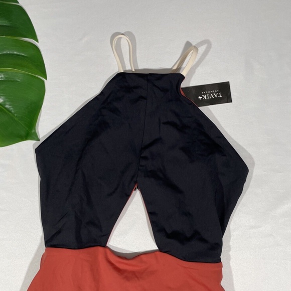 NWT TAVIK‎ [ XS ] Lela Colorblock Cut-Out One Piece Swimsuit in Rust/ Black - Picture 7 of 13